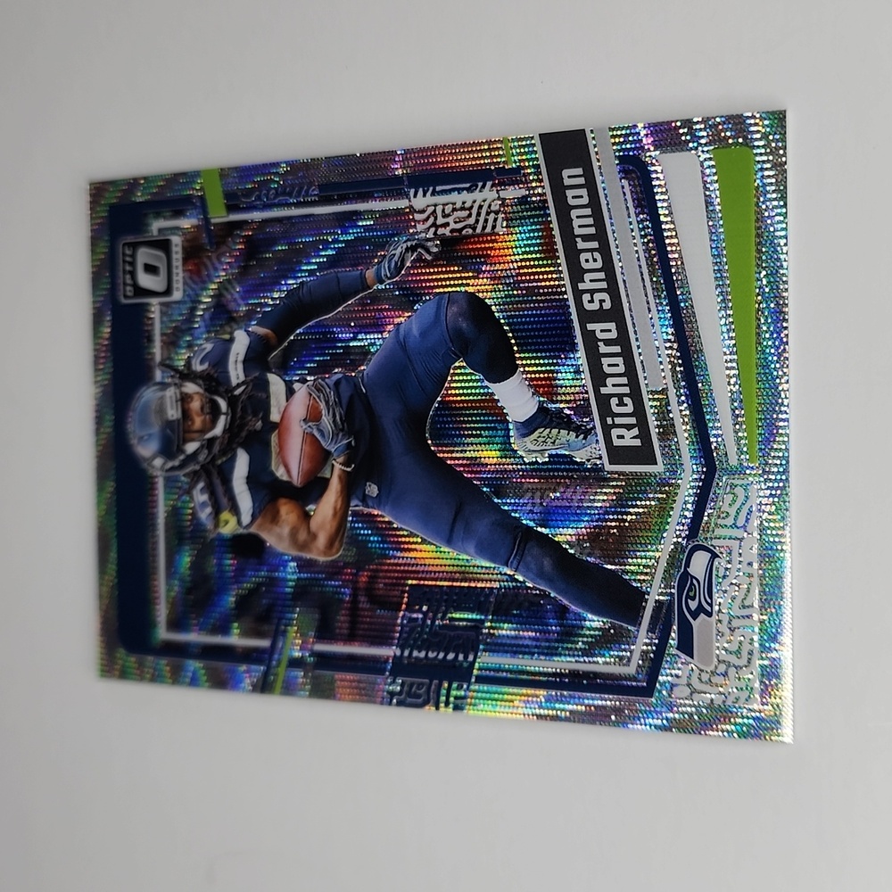 RICHARD SHERMAN ~ DONRUSS OPTIC ~ NUMBERED 140/300 ~ PANINI - Picture 4 of 5
